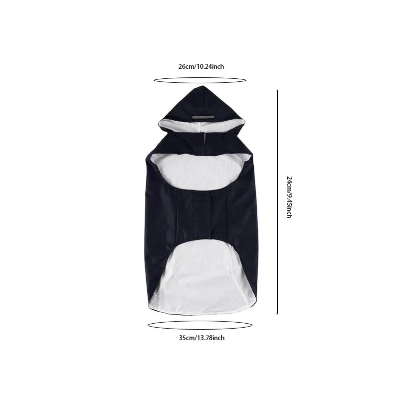 Dog raincoat, waterproof hoodie with reflective stripes, all sizes available