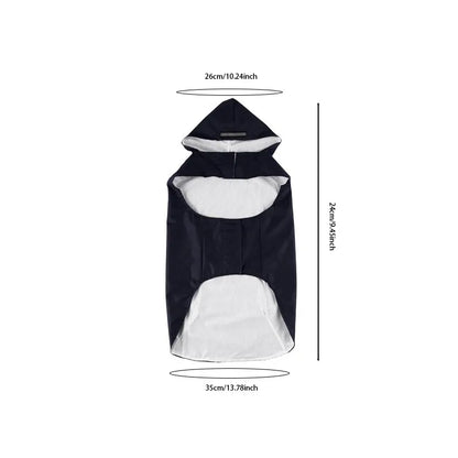 Dog raincoat, waterproof hoodie with reflective stripes, all sizes available