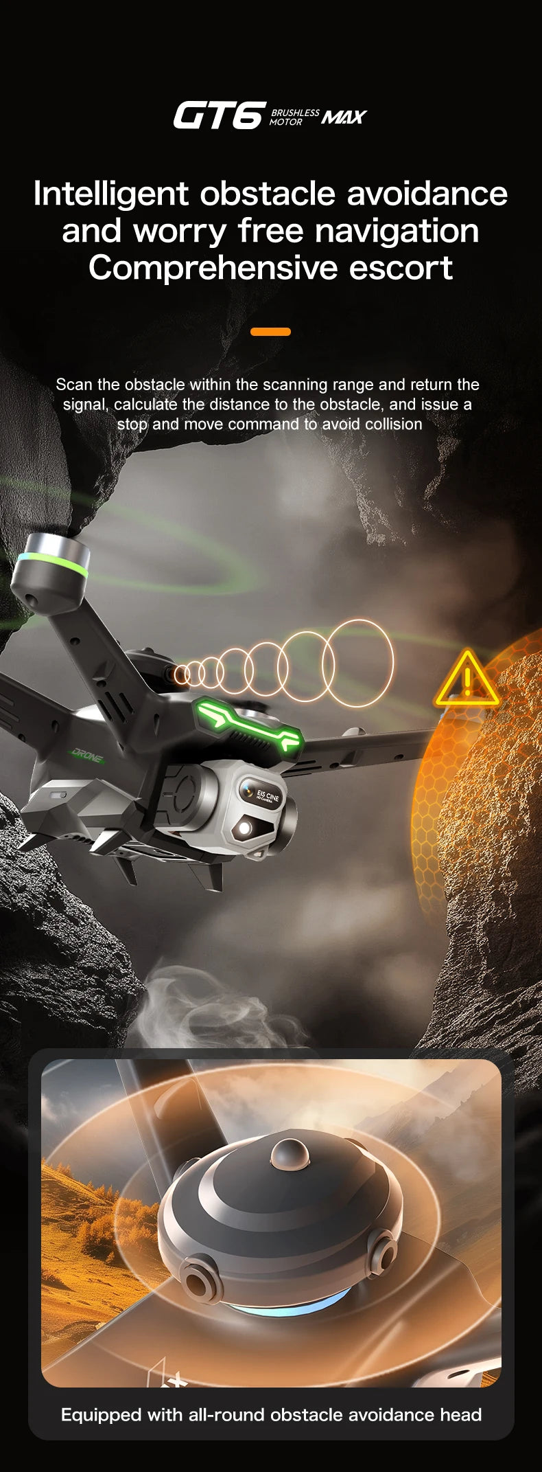 GT6 Max Drone 2025 – 8K Kamera, 5G GPS, 2KM Kantama, Harjaton Moottori – Ammattilaisdroni