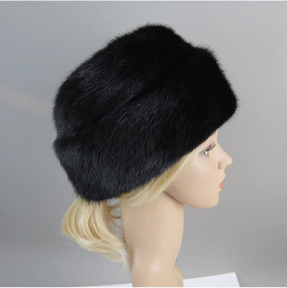 Genuine mink fur hat, luxury winter hat, unisex