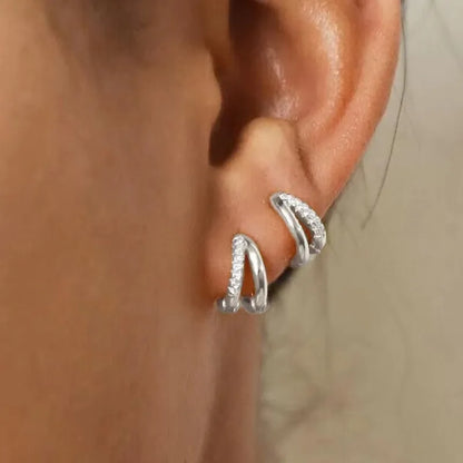 Steel hoop earrings for women