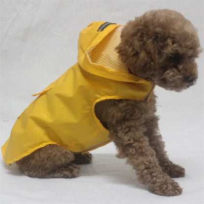 Dog raincoat, waterproof hoodie with reflective stripes, all sizes available