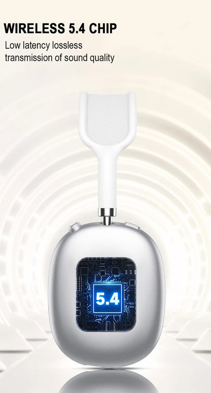 Premium wireless headphones with RGB display, memory card reader