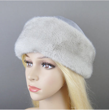 Women's luxury mink fur hat, available in different variations