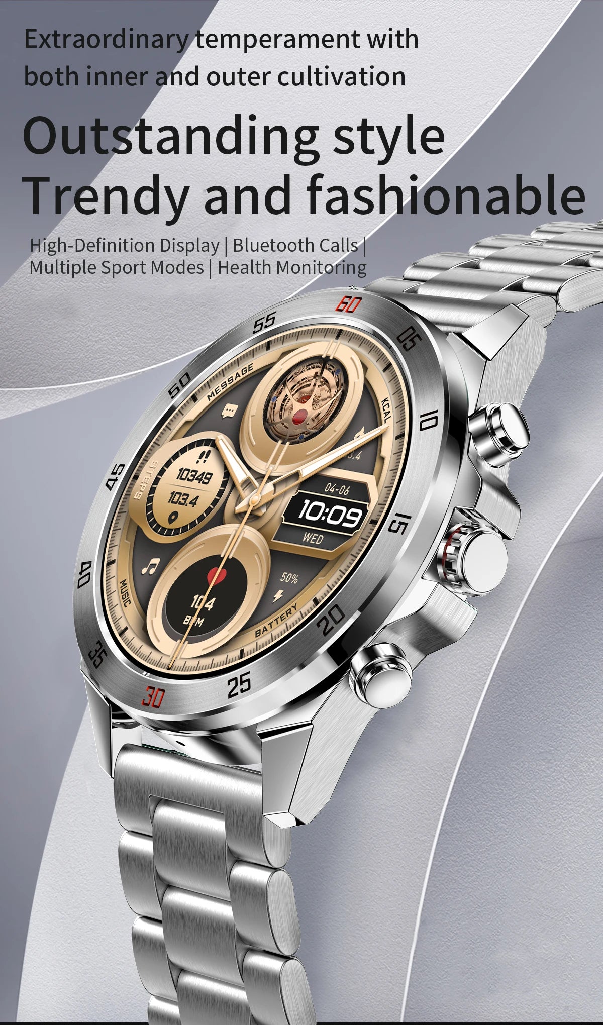 EIGIIS NX1 Pro smartwatch 1"43 AMOLED display, over 100 watch faces, diverse sports modes