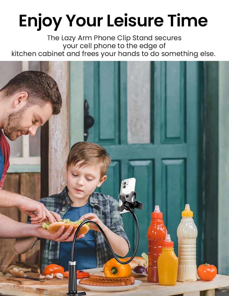 Universaali Puhelimen Pidike - Säädettävä Lazy Stand Livestreamiin & Selfiehin