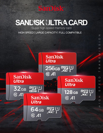 SanDisk MicroSD-muistikortti, 256GB/128GB/64GB/32GB, Class 10, UHS-1