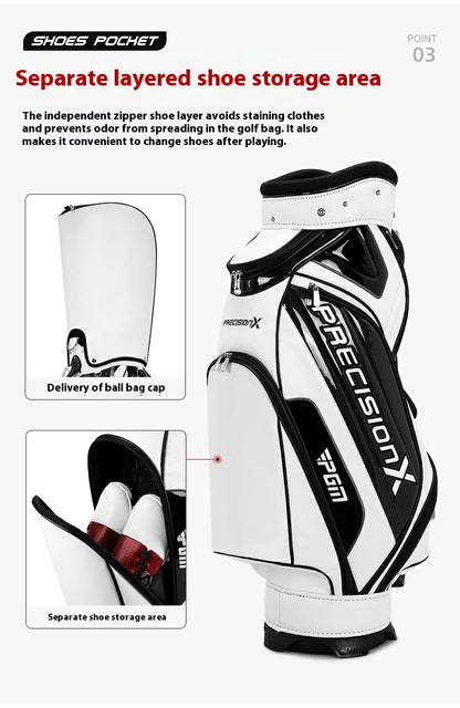 PGM QB034 golf bag, premium, leather bag, for 14 clubs