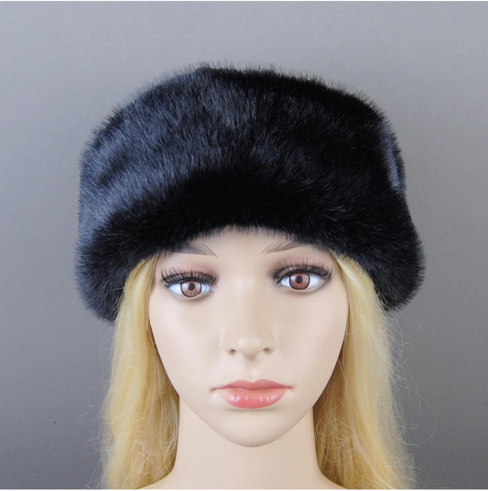 Women's luxury mink fur hat, available in different variations