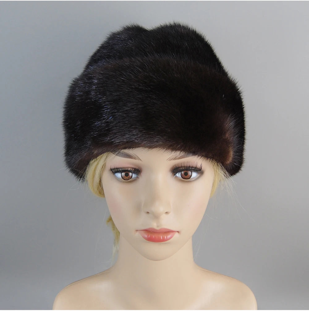 Genuine mink fur hat, luxury winter hat, unisex