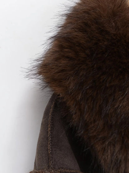 Kääntöpuolinen Tekoturkistakki - Casual Nappi-takki Naisille Syksy 2025