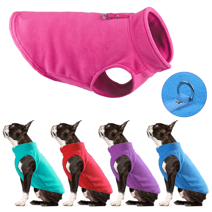 Winter fleece dog coat, warm puppy clothing for small and medium-sized dogs