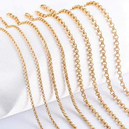Yadreva stylish gold Rolo chain necklace, available in many different variations