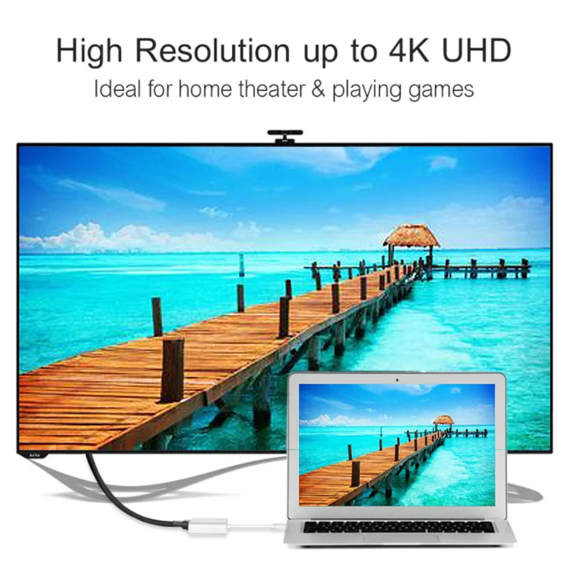 USB-C Hub HDMI 4K Adapteri - 3-in-1 Type-C Muunnin MacBook & Laptop