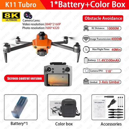 Cole Professional K11 Turbo Drone - 8K HD Kaksoiskamera, Älykäs Esteiden Tunnistus & Airdrop