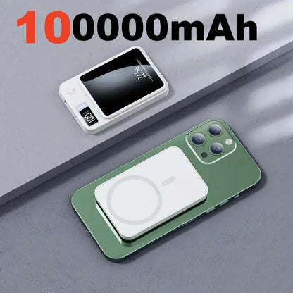 Magneettinen Langaton Virtalähde 50000mAh - Superpikalataus, Kannettava Powerbank iPhone & Huawei