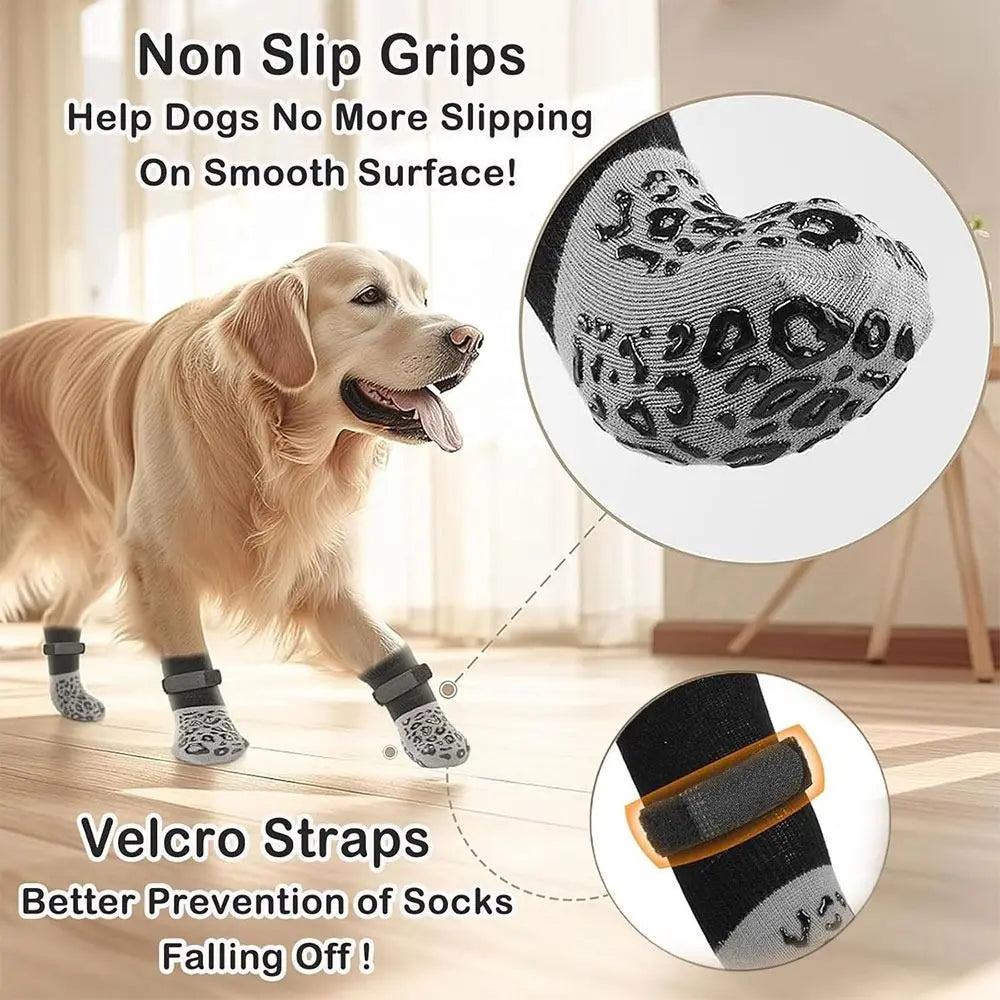 Dog anti-slip socks 4pcs for indoor use