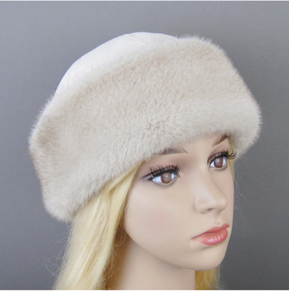 Women's luxury mink fur hat, available in different variations