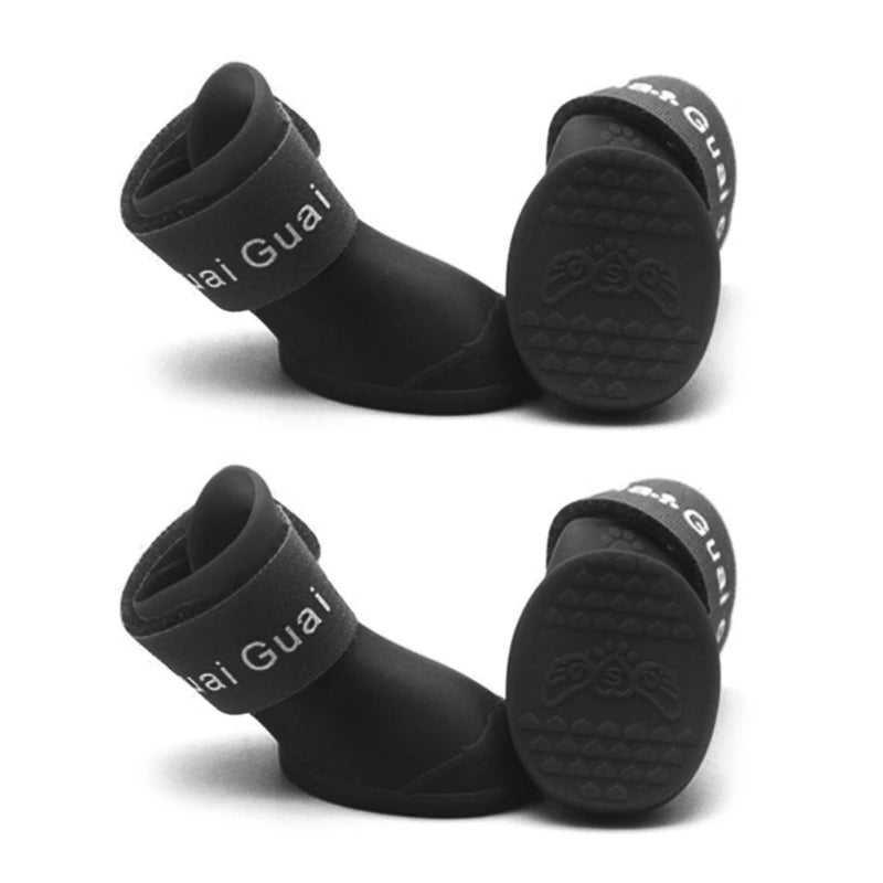 Waterproof dog boots 4pcs, with adjustable strap and non-slip sole