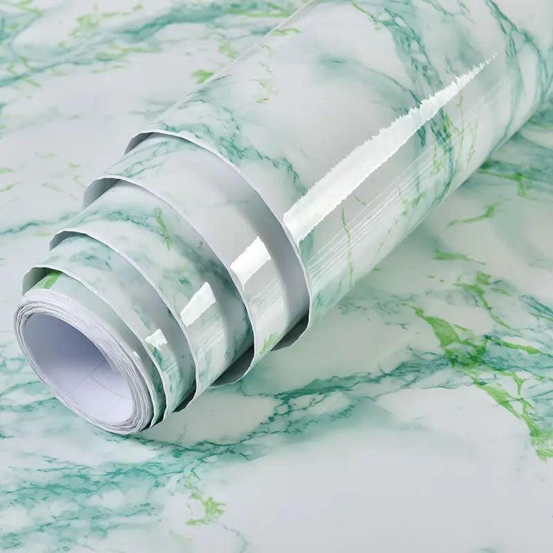 Matt Jade Green marble pattern self-adhesive wallpaper, available in many different variations