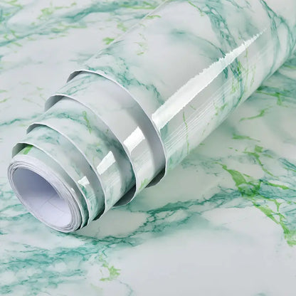 Matt Jade Green marble pattern self-adhesive wallpaper, available in many different variations