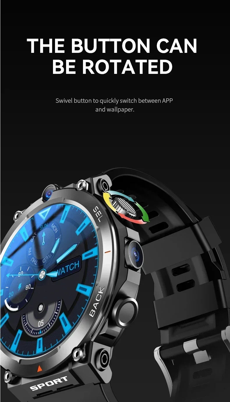 H10 4G LTE Smartwatch for Men, High-Tech, Dual Camera and Video Calls
