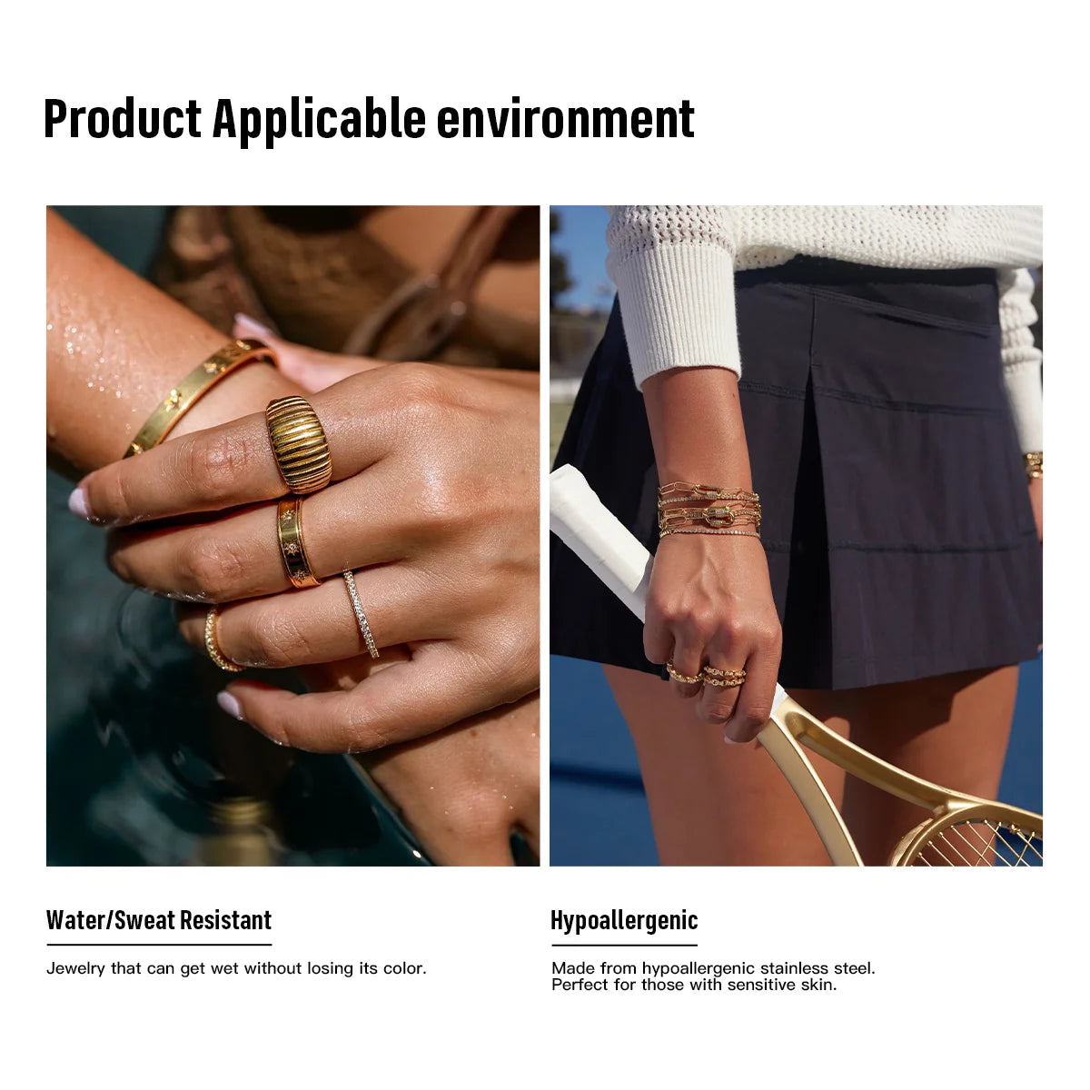 18K kullattu sydänsolki kaulakoru naisille