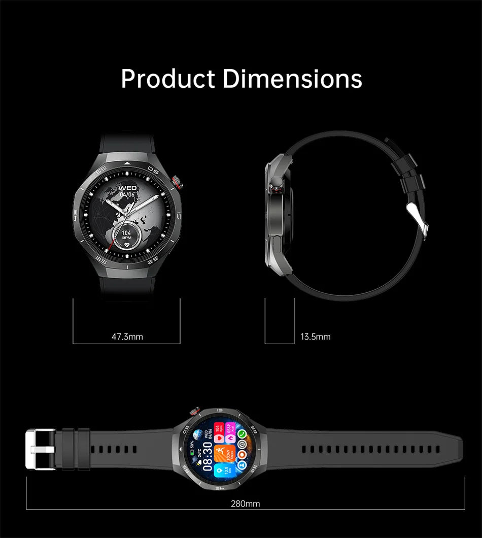GT5 Pro GPS Smartwatch with AMOLED display, NFC payment function, health tracking