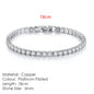 Tennis bracelet with zirconia stones, multi-colored sparkling design
