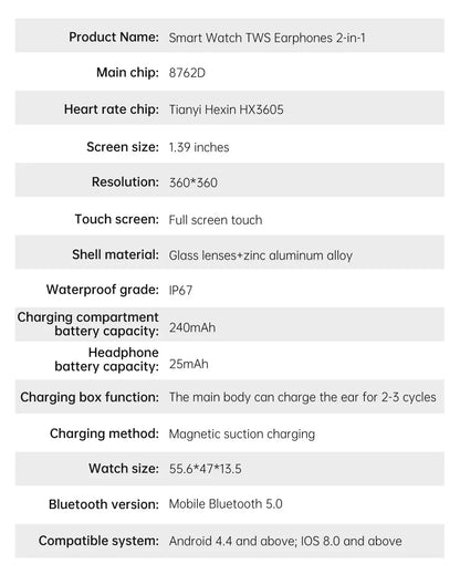 X10 2-in-1 Smartwatch and Headphones in One, Popular Model