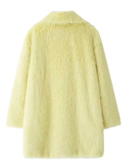 Indefeir French faux fur coat for women