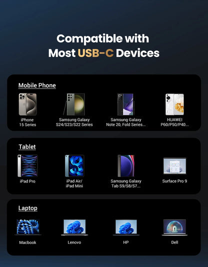 UGREEN USB-C Headphones with Microphone - HiFi Stereo In-Ear Headphones with 3.5mm Jack