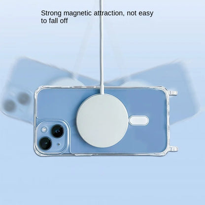 Crossbody Kaulanauha iPhone-suojakuori MagSafe - Läpinäkyvä Magneettinen Kotelo