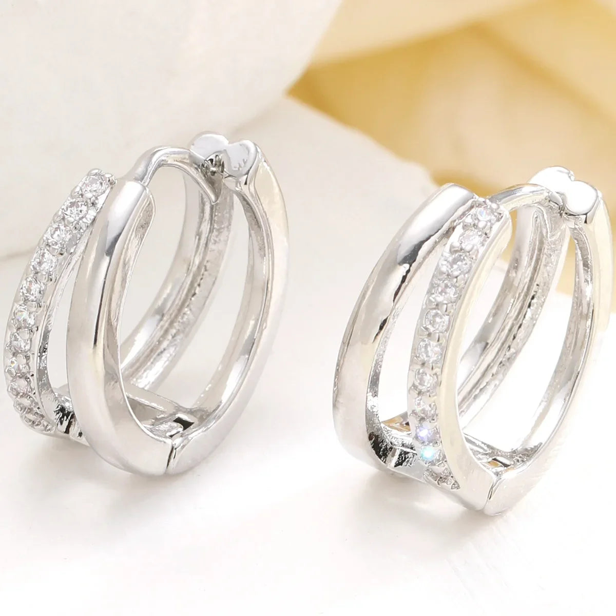 Steel hoop earrings for women