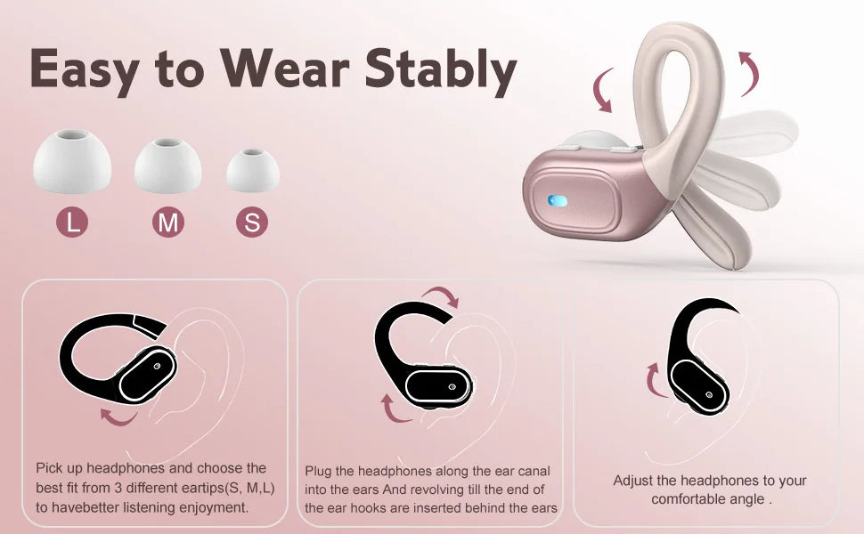 Bluetooth 5.3 Urheilukuulokkeet IP7 Vedenkestävä - ENC Kohinanvaimennus LED-näytöllä