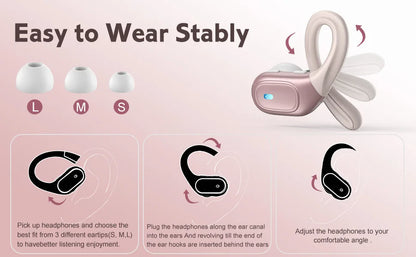 Bluetooth 5.3 Urheilukuulokkeet IP7 Vedenkestävä - ENC Kohinanvaimennus LED-näytöllä