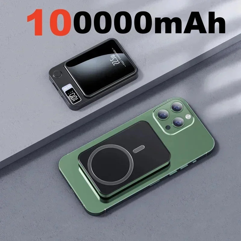 Magneettinen Langaton Virtalähde 50000mAh - Superpikalataus, Kannettava Powerbank iPhone & Huawei