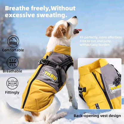 Warm dog winter coat for large dogs