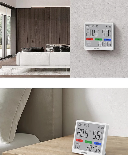 LCD Digitaalinen Lämpö- ja Kosteusmittari - Sisäilmamittari Kellolla