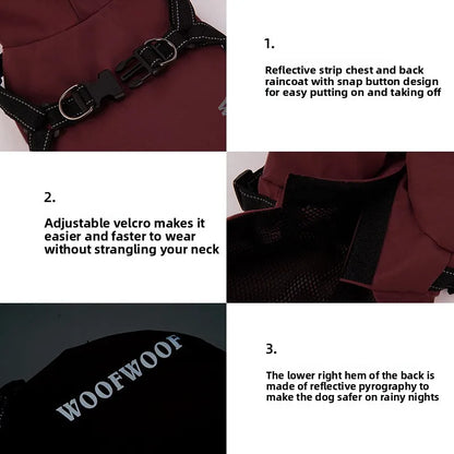 Reflective dog raincoat, for small dogs