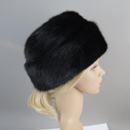 Genuine mink fur hat, luxury winter hat, unisex