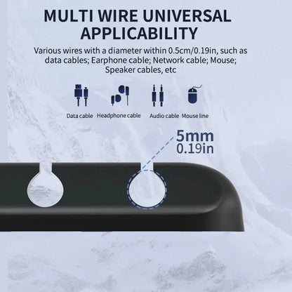 Kaapeliorganisaattori 5/7-reikäinen - Työpöydän Latauskaapelien Pidike, Hiiren ja Kuulokkeiden Kaapelikela