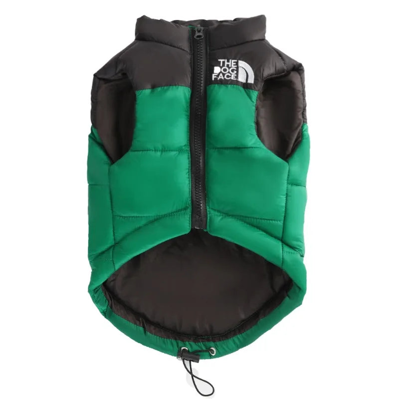 Warm winter dog vest with polo collar, for small, medium and large dogs