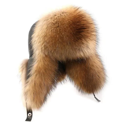 Men's fur hat with earflaps, different variations