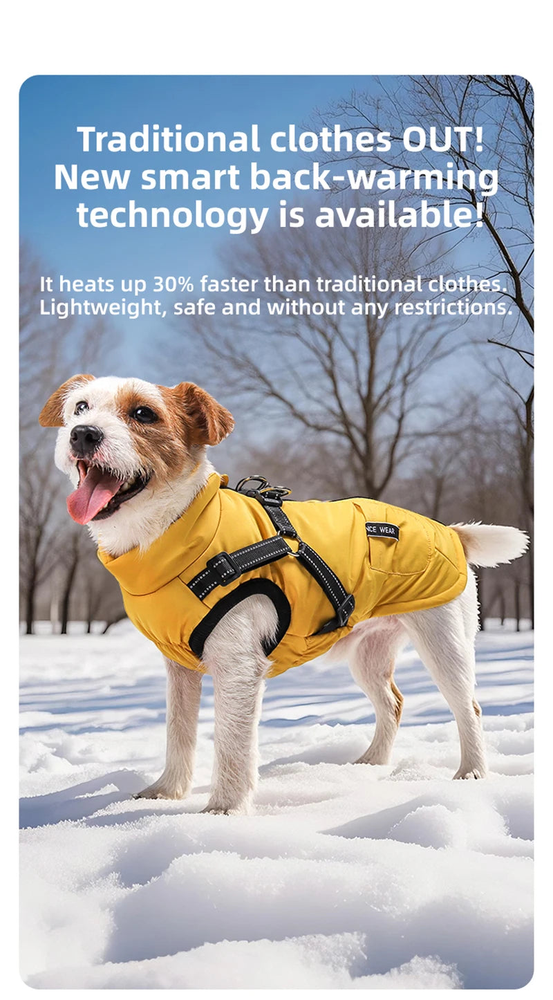 Warm dog winter coat for large dogs