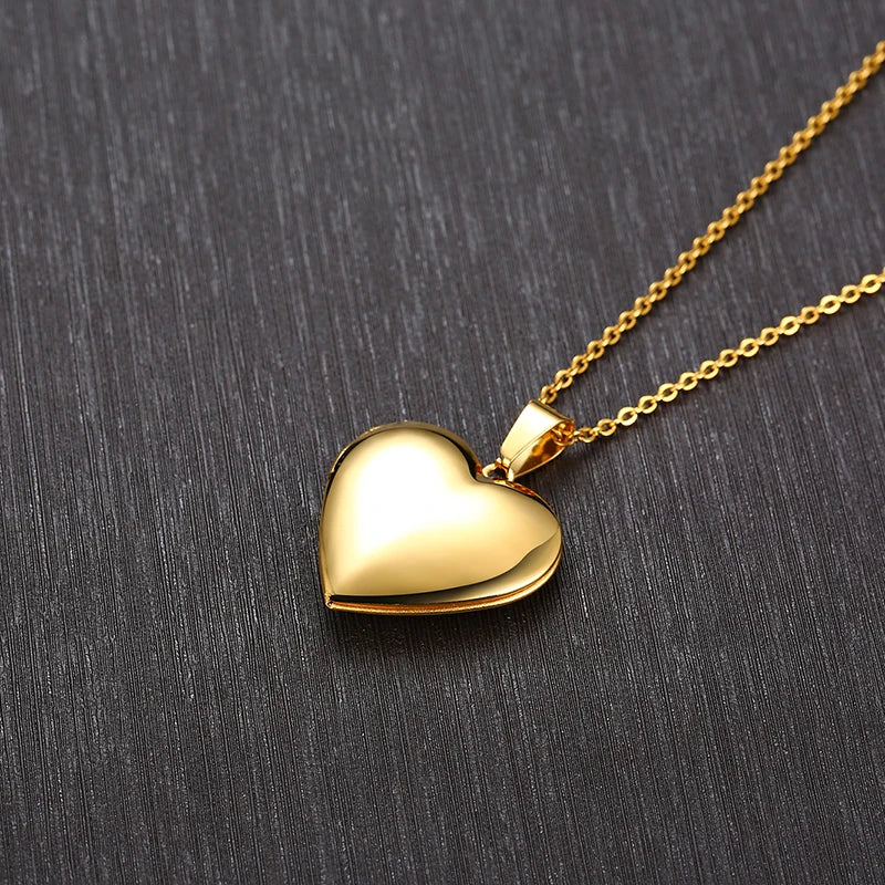 VNOX Heart Locket Necklace with Picture and Name for Women