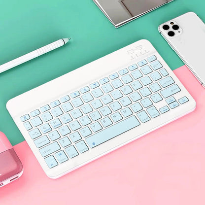 Langaton Bluetooth-Näppäimistö Ladattavalla Akulla - Pelaaminen & Työ iOS/Android/Windows - Sininen