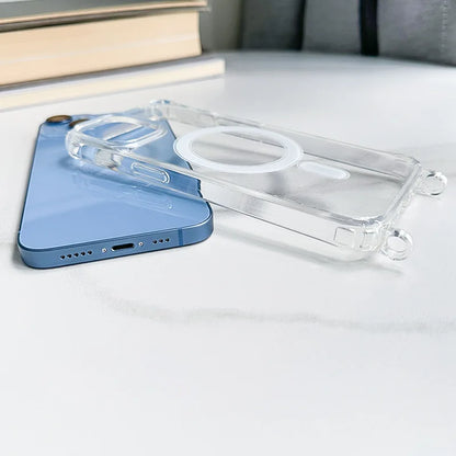 Crossbody Kaulanauha iPhone-suojakuori MagSafe - Läpinäkyvä Magneettinen Kotelo