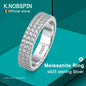 Full Moissanite Eternity Band -sormus, 925 hopea, 18k valkokultapinnoite