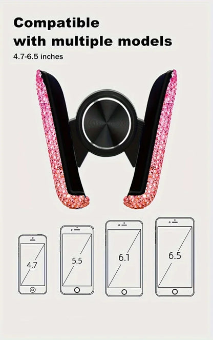 Timanttikoristeinen Auton Puhelinpidike - Ilmanvaihtoaukon Kiinnike Kristallilla